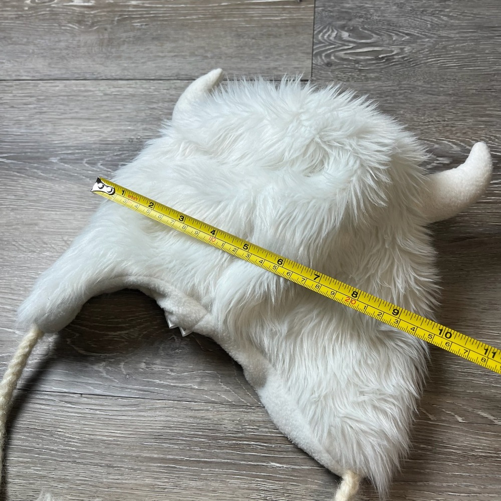Knitwits Yeti Monster Trapper Hat Unisex OS White Wool Faux Fur Earflap Beanie - Picture 9 of 11